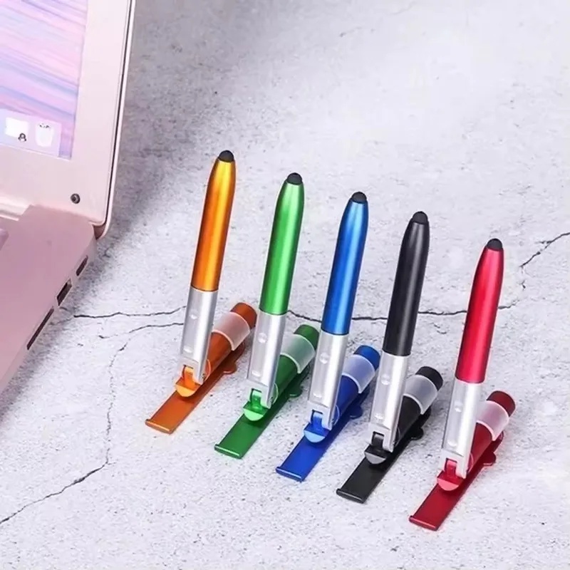 Writing Tools - 4-in-1 Multifunktions-Kugelschreiber mit LED-Licht, faltbarem Telefonhalter,