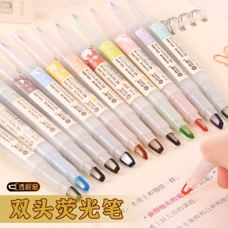 Pastel Highlighter Set Double Ended - 5 teile/satz Doppel Spitze Textmarker Kawaii