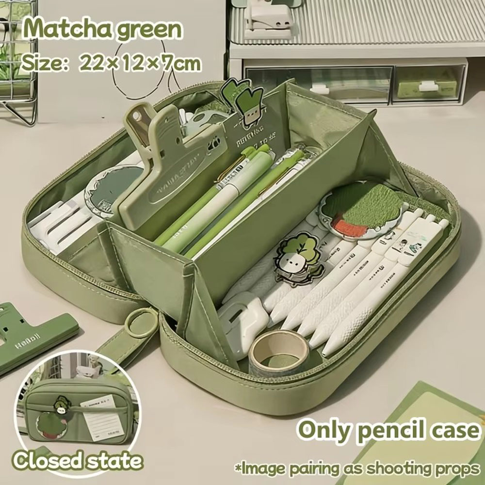 Aesthetic Large Pencil Case Pouch - Ins Großes Vulkankugel-Federmäppchen mit Mehreren Ebenen,