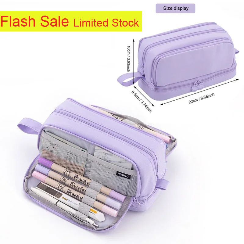 Aesthetic Large Pencil Case Pouch - 4-Fächer-Federmäppchen mit großer Kapazität, ästhetische Schule-Büro-Schreibwarentasche