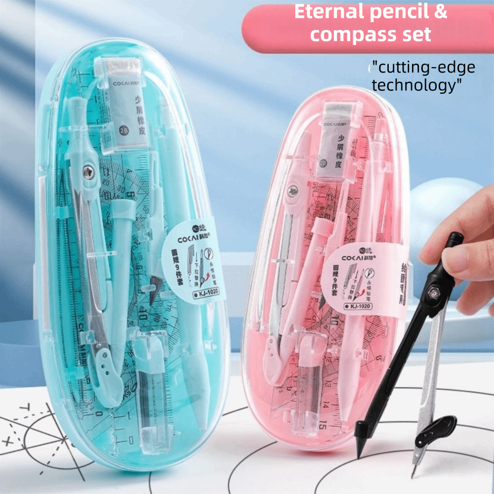 9-teiliges Set: Gerades Lineal – Math Geometry Set With Compass Bewertung und Preis
